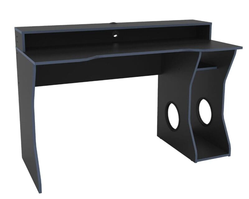 Enzo Gaming Desk BlackBlue Wooden Happy Beds 7 1