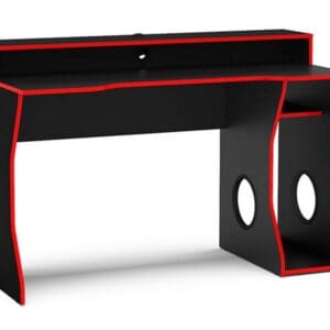 Enzo Gaming Desk BlackRed Wooden Happy Beds 9 1