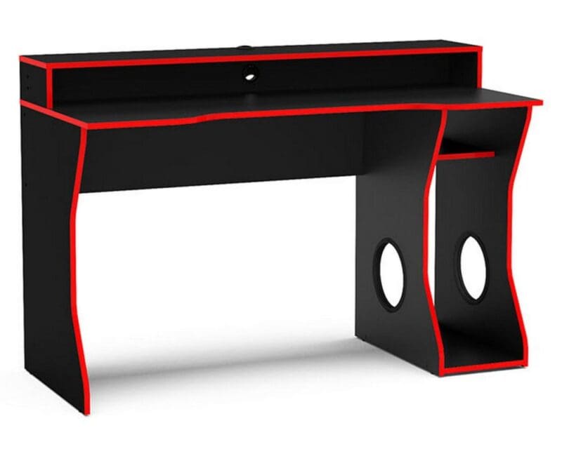 Enzo Gaming Desk BlackRed Wooden Happy Beds 9 1