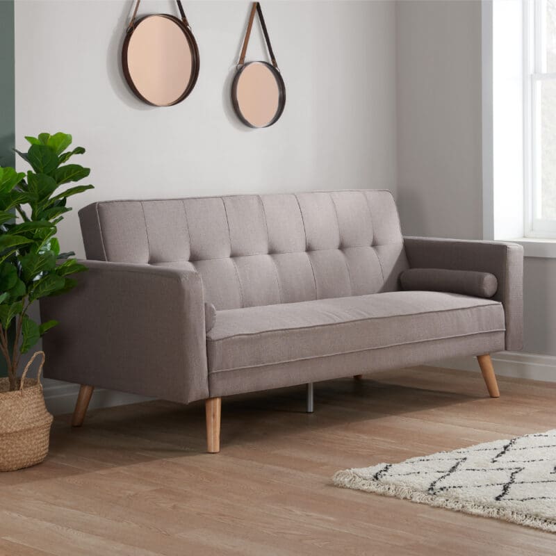 Ethan - Sofa Bed - Grey - Linen - Happy Beds