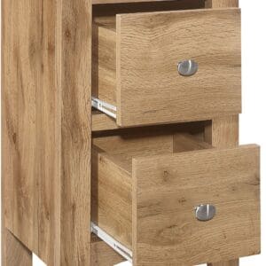 Hampstead 2 Drawer Bedside Table Oak Wooden Happy Beds 8 1