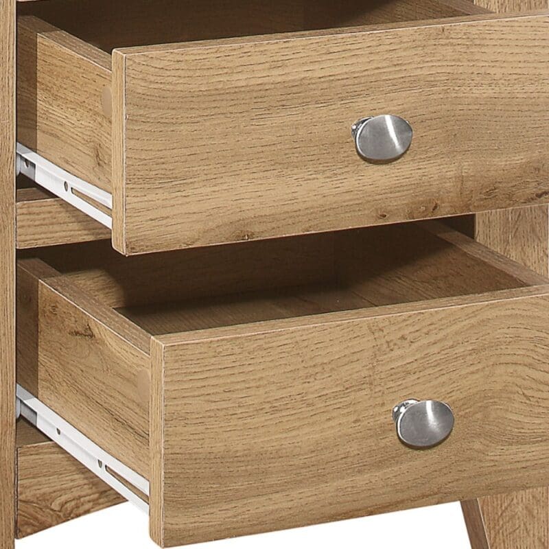 Hampstead 3 Drawer Bedside Table Oak Wooden Happy Beds 4 1