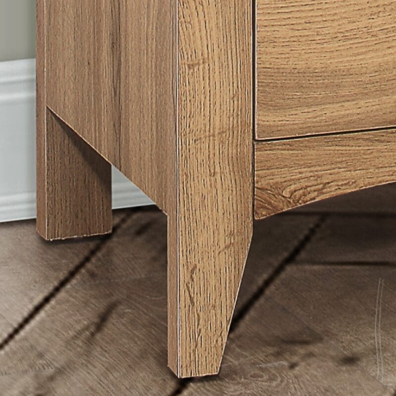 Hampstead 3 Drawer Bedside Table Oak Wooden Happy Beds 5 1