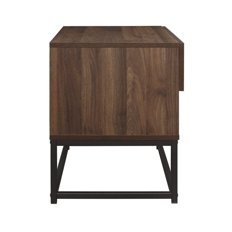 Houston 1 Drawer Bedside Table Walnut WoodenMetal Happy Beds 8 1