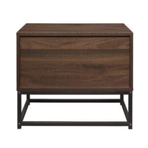 Houston 1 Drawer Bedside Table Walnut WoodenMetal Happy Beds 9 1