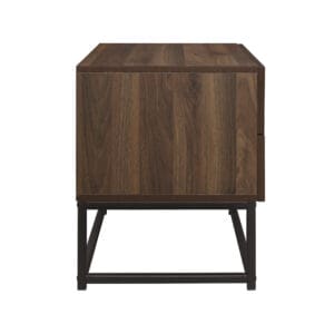 Houston 2 Drawer Bedside Table Walnut WoodenMetal Happy Beds 8 1