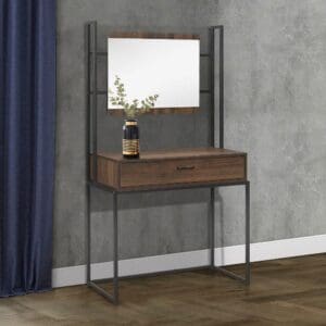 Houston Dressing TableMirror Walnut WoodenMetal Happy Beds 2 1