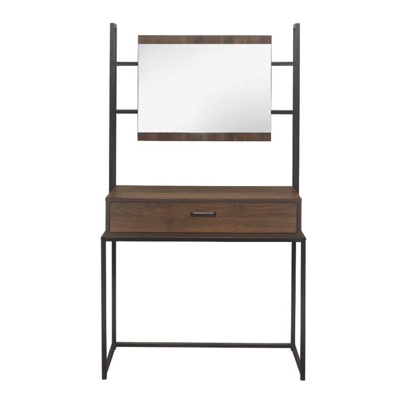 Houston Dressing TableMirror Walnut WoodenMetal Happy Beds 6 1