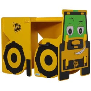 JCB Childrens Digger DeskChair YellowBlack Wooden Happy Beds 2 1