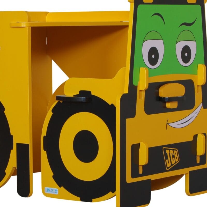 JCB Childrens Digger DeskChair YellowBlack Wooden Happy Beds 7 1