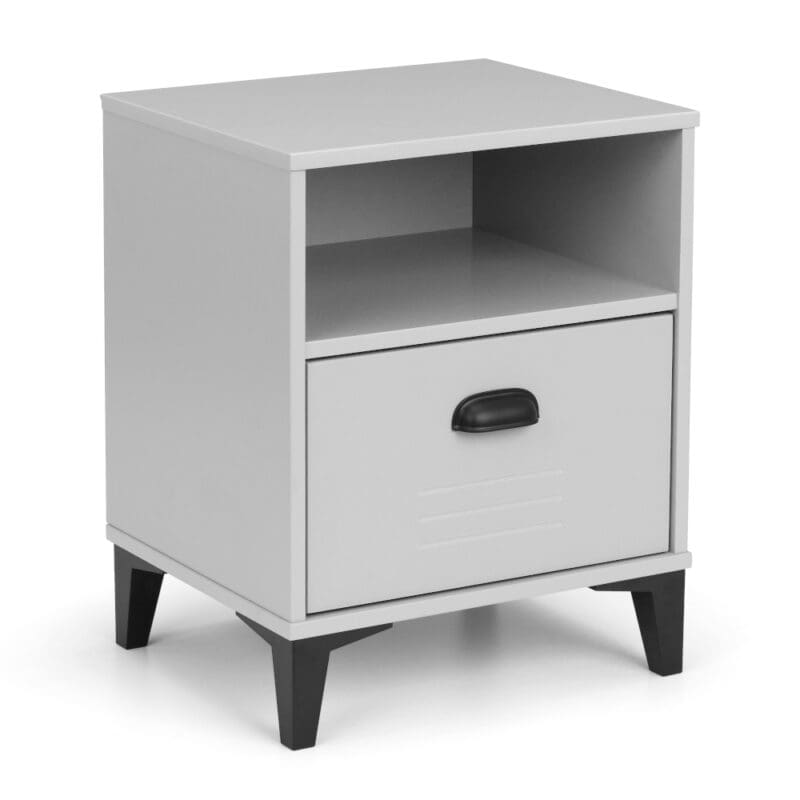 Lakers Locker - 1 Drawer Bedside Table - Grey - Wooden - Happy Beds