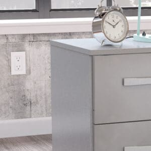 Lynx 3 Drawer Bedside Table Grey Wooden Happy Beds 4 1