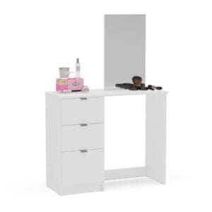 Maddison 3 Drawer Dressing Table White Wooden Happy Beds 5 1