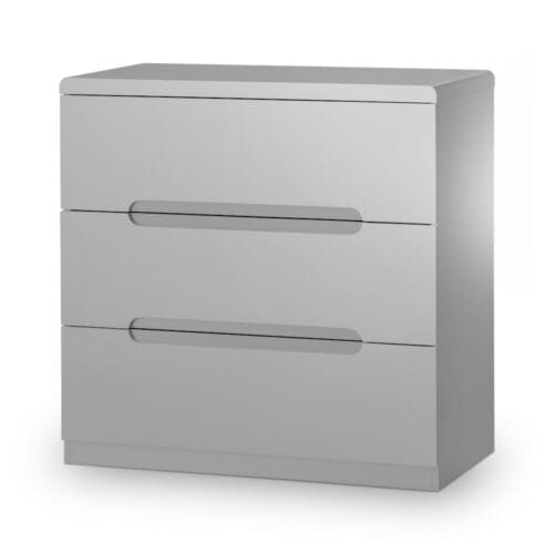 Manhattan - 3 Drawer Chest - Grey - Wooden - Happy Beds