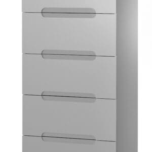 Manhattan 5 Drawer Narrow Chest Grey Wooden Happy Beds 5 1