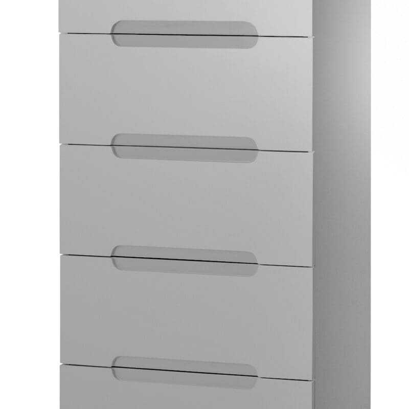 Manhattan 5 Drawer Narrow Chest Grey Wooden Happy Beds 5 1