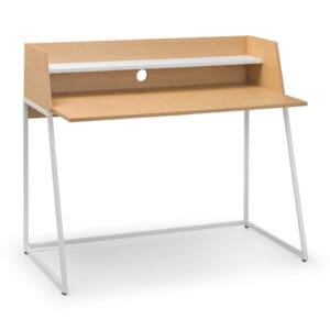 Palmer Desk OakWhite WoodenMetal Happy Beds 5 1