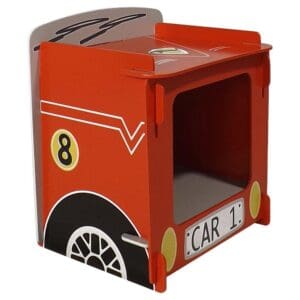 Racing Car Childrens Bedside Table Red Wooden Happy Beds 2 1