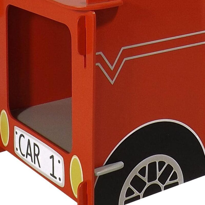 Racing Car Childrens Bedside Table Red Wooden Happy Beds 4 1