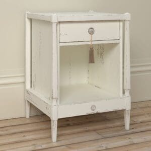 Willis and Gambier Atelier 1 Drawer Bedside Table White Wood Happy Beds 2 1