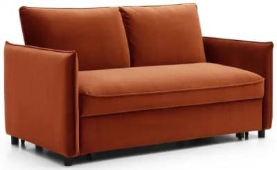 2 1718353460Blaire Athena Burnt Orange Velvet Fabric 2 Seater Sofa Bed