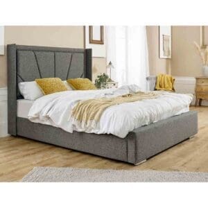 Eleganza Home Eleganza Harry Linen Small Double Bed Frame - Charcoal