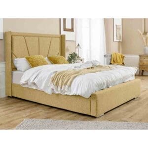 Eleganza Home Eleganza Harry Linen King Bed Frame - Beige