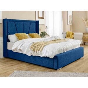 Eleganza Home Eleganza Harry Linen Superking Bed Frame - Blue