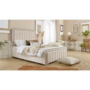 Eleganza Home Eleganza Island Plush Small Double Bed Frame - Beige