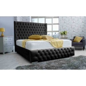 Eleganza Home Eleganza Dino Plush Superking Bed Frame - Black