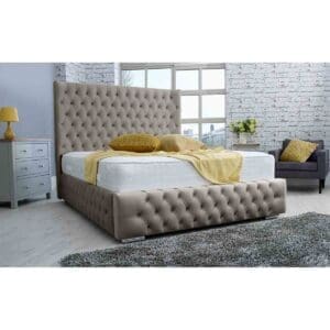 Eleganza Home Eleganza Dino Plush Superking Bed Frame - Grey