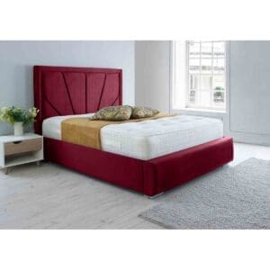 Eleganza Home Eleganza Itala Plush King Bed Frame - Maroon