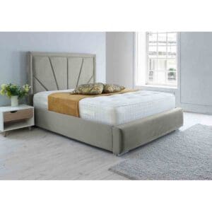 Eleganza Home Eleganza Itala Plush King Bed Frame - Silver