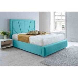 Eleganza Home Eleganza Itala Plush King Bed Frame - Teal