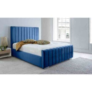 Eleganza Home Eleganza Sancia Plush King Bed Frame - Blue