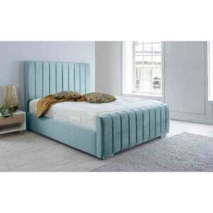 Eleganza Home Eleganza Sancia Plush King Bed Frame - Duck Egg