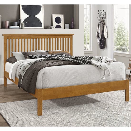 aizza wooden single bed honey oak