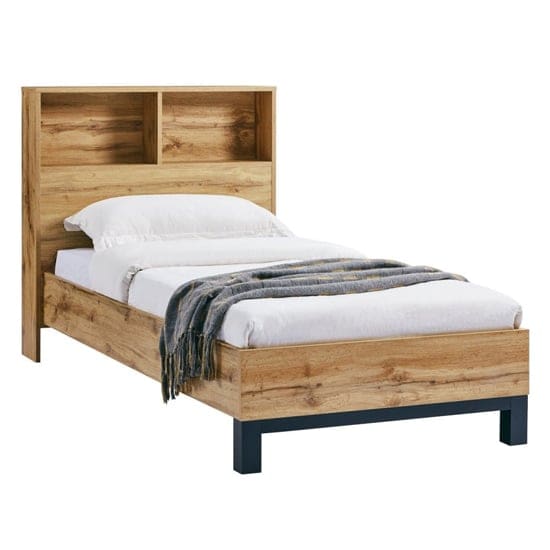 bali single bed bookcase headboard oak