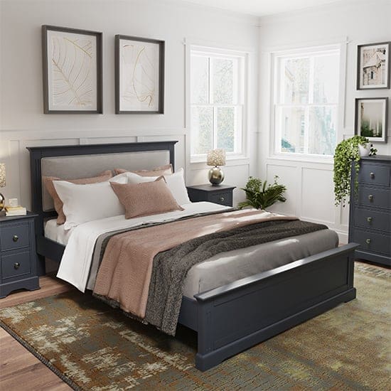 belton double bed midnight grey