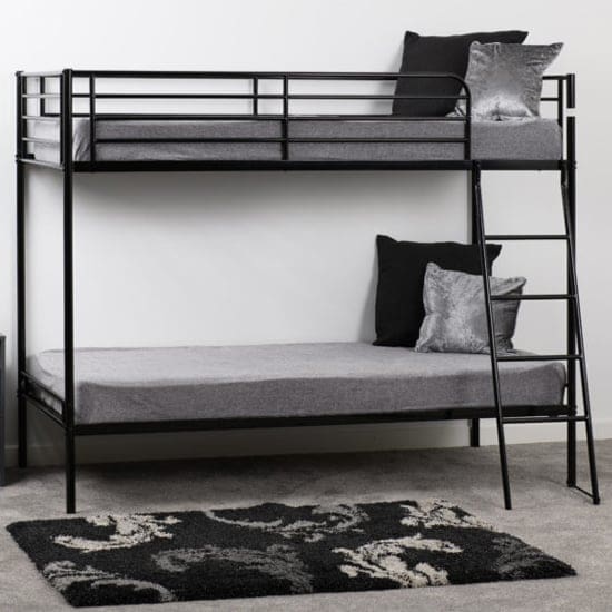 brandon metal single bunk bed black