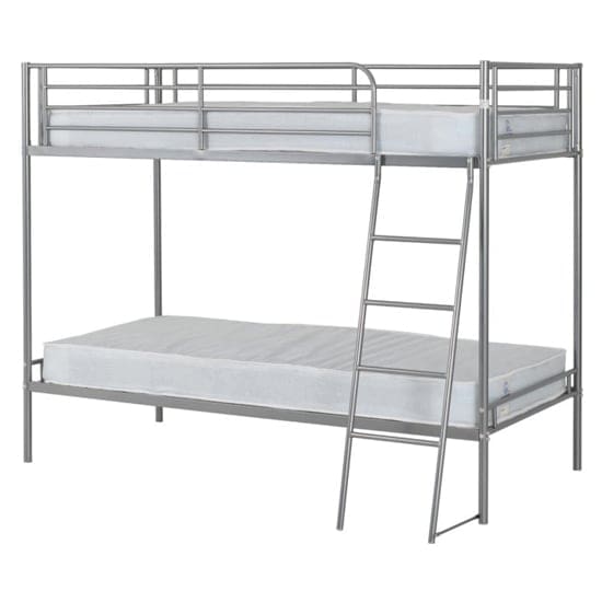 brandon metal single bunk bed silver