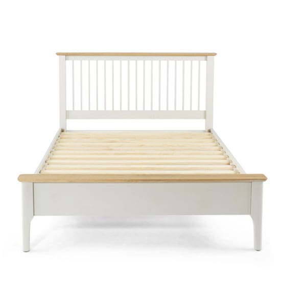 brandy wooden double bed off white oak