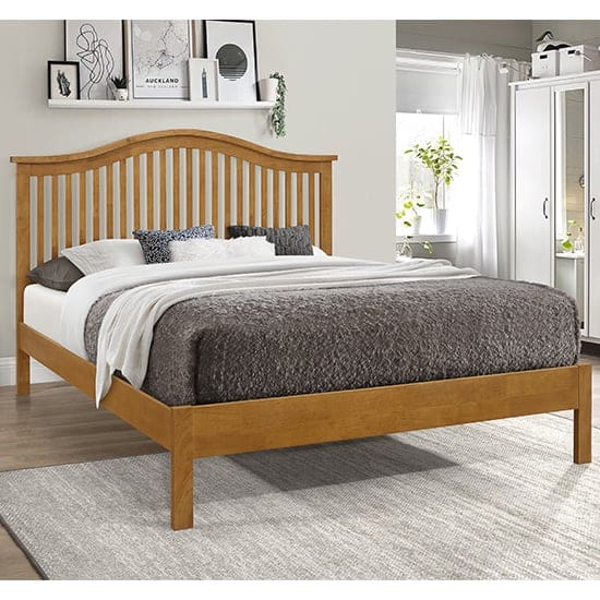 canika wooden double bed honey oak