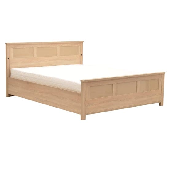 canton double bed sonoma oak led