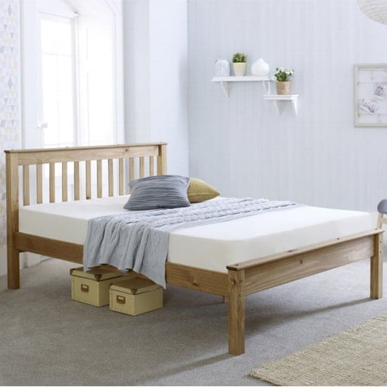 celestas wooden double bed waxed pine