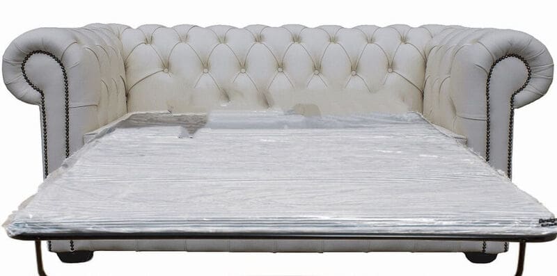 chesterfield 2 seater white leather sofabed product google base