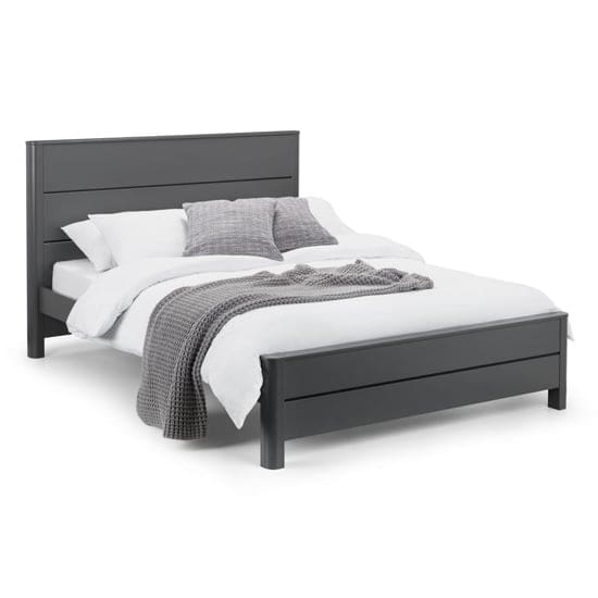 chloe wooden double bed storm grey