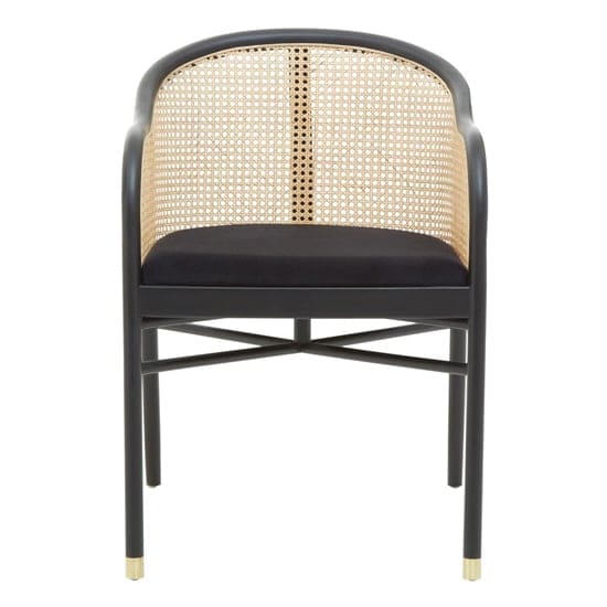 corson wooden cane rattan bedroom chair black