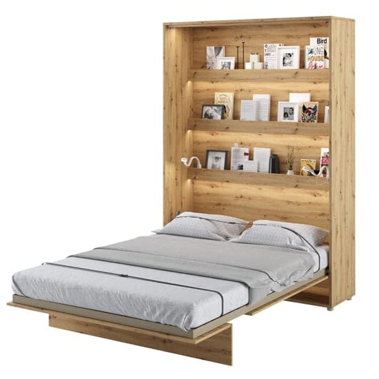 cortez wooden double bed wall vertical artisan oak