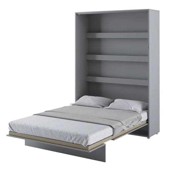 cortez wooden double bed wall vertical matt grey led